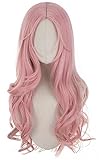 Spiel Heroine Perücke Lange Rosa Perücken Lange Lockige Perücken Halloween Party Perücke
