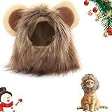 Süße Löwenkostüm,Löwenmähne mit Ohren für Katzen,Haustier Cosplay Party Anzug,Verstellbar Hunde Halloween Kostüm Perücke,Kleine Hunde oder Welpen für Haustiere mit Einem Halsumfang von 26 bis 32cm