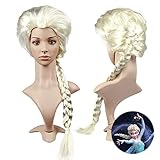 Yisscen Perücke, Frozen Elsa Perücke, off-white Perücke, Frauen Lange Haare Perücke, Kunstfaserperücke, Anime Perücke, Anwendbar auf Weihnachten, Halloween Party, Bar, Konzert Cosplay