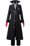 Ya-cos Persona 5 Dancing Star Night Joker Protagonist Akira Kurusu Cosplay Kostüm Anzug, schwarz, Large
