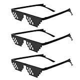 Gjinxi 3 Stück Thug Life Pixelated Sonnenbrille Thug Life Brille Coole Brillen Lustige Brillen Pixel Sonnenbrillen PC Sonnenbrillen Unisex Mosaik Brille Party Mosaik Brillen