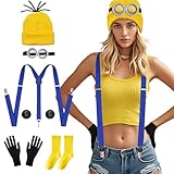 Orizizhic 6 PCS Halloween Kostüm Cosplay for Erwachsener and Kinder，Enthalten Goggles Hut Handschuhe Socken Knopf, Halloween Party Kostüm für Damen Herren Kinder