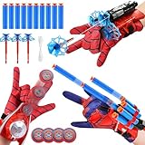 3 Set Launcher Handschuh, Spiderm Launcher Handschuhe Kids Spiderm Hero Handschuhe Super Spiderm Launcher, Handgelenk Spielzeug Set, Spielzeug Handschuh Cosplay Glove Launcher für Kinder Fans
