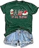 tiorhooe Weihnachts Tshirt Damen Lustig Weihnachtsbaum T-Shirt Ugly Christmas Shirt