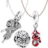 Azttior 5pac S925 Sterling Silber Charms Set für Armbänder und Halsketten, Kombinationsanhänger mit Cubic Zirkonia, Superhelden Schlüsselanhänger und Anhänger für Frauen & Männer, Ideal für Geburtstag