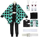 YYDSXK Nezuko Tanjirou Cosplay, Nezuko Tanjirou Kochou Shinobu Mitsuri Kostüm Set, Kimono Cape Ensemble, Geschenk für Kinder, Nezuko Tanjiro Kostüm für Karneval Halloween Weihnachten