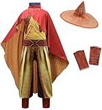 Windskids Raya Kostüm Mädchen Cosplay Finden Drachen Legenden Prinzessin Raya Druck Jumpsuit mit Hut Handschuhe Anzug für Halloween Karneval Party Geburtstag Maskerade Performance Verkleidung