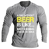 Weiches Herren-T-Shirt mit Buchstaben-Flagge, Rundhalsausschnitt langärmeligem Oberteil T Shirt Herren Pack 10 Oktoberfest Herren T-Shirt Bierfest Shirt Männer Trachten T-Shirt Herren (Grey-f, L)
