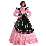 GOceBaby Französische Stil PVC Prissy Sissi Zofen Abschließbar Lange Kleider Kostüm Uniform (3XL)