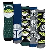 United Labels 5 Paar Star Wars The Mandalorian Socken für Herren, 40-45, Herrensocken Baby Yoda Grogu und Stormtrooper, Männer Strümpfe