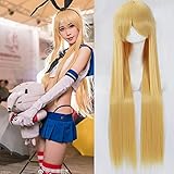 Shimakaze Cosplay Perücke Kantai Kollektion Kostüm Spielen Perücken Halloween Kostüme Haar Kappe Gold