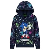 SONIC THE HEDGEHOG Hoodie Kinder Jungen 4-12 Jahre Hoodie Jungen Jugendliche Coole Kapuzenpullover Unisex (Marineblau, 4-5 Jahre)