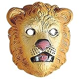 NET TOYS Kinder Löwen Maske Wildkatze Kindermaske Tiermaske Hartplastik Dschungel Löwenmaske Raubkatze Faschingsmaske Lion Katze Karnevalsmaske Zoo Kostüm Zubehör