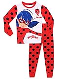 Miraculous Schlafanzug Mädchen | Lady Bug Pyjama Für Kinder | Eng Anliegender Lang Schlafanzüge - 110