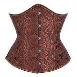 KUOSE Damen Waist Cincher Unterbrust Korsage Korsett Shaper Body Bauchweg Corsage Übergrößen (Braun-1, 40-42)