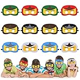 URAQT Filz Masken, 12 Stück Kindermasken Halloween Cosplay Masken Party Masken Weihnachten Geburtstag Geschenke Weihnachten Halloween Geburtstag Karneval