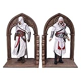Nemesis Now Assassin's Creed Altair und Ezio Library Gaming-Buchstützen, Kunstharz, Braun, 24 cm