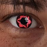 aricona Kontaktlinsen Farblinsen Sharingan Kontaktlinse Star -Deckende,farbige Jahreslinsen für dunkle und helle Augenfarben ohne Stärke,Farblinsen für Cosplay,Karneval,Fasching,Motto-Partys und Halloween Kostüme