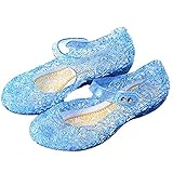 Snyemio Mädchen Prinzessin Kristall Schuhe Verkleidung Karneval Cosplay Ballerinas Weihnachten Party Halloween, Blau, 28 EU(Etikett 30)