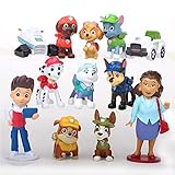 Paw Dog Pa trol Kuchen Deko 12 Stück Paw Dog Pa trol Figuren Torte Paw Dog Pa trol Tortenfiguren Muffin Geburtstag Tortenfiguren Für Mädchen Junge Happy Birthday Cake Topper