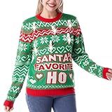 Giggling Getup Hässlicher Weihnachtspullover mit Zuckerstangen-Glühbirnen, leuchtender Weihnachtspullover, langärmeliger, hässlicher Weihnachtsstrickpullover für Damen, Herren-L