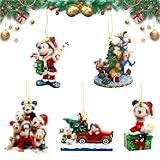 5 teiliges Hängedeko Set aus Polyresin, Mouse Hängende Ornament, Weihnachtsbaumschmuck, Flache Acryl Weihnachtsbaumschmuck, Weihnachten Ornament, für Weihnachten deko, Festlich dekorativ