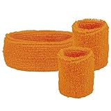 Boland - Schweißbänder, 1 Stirnband und 2 Armbänder, Einheitsgröße, Sport, Accessoire, 80er Jahre, Trainingsanzug, Tennisspieler, Kostüm, Mottoparty, Karneval
