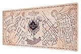 Grupo Erik Gaming Mauspad Harry Potter Fanartikel - Karte des Rumtreibers Gaming Mousepad - Gaming Mousepad XXL - Mauspad Gaming - Rutschfeste Unterseite, Wasserabweisend und verstärkte Kanten