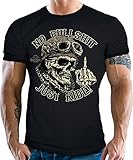 Gasoline Bandit Biker Racer Motorrad Herren T-Shirt: Just Ride