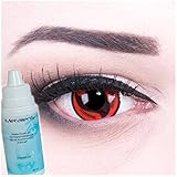 Meralens A0470 Itachi's Manga Kontaktlinsen mit Pflegemittel mit Behälter ohne Stärke, 1er Pack (1 x 2 Stück)
