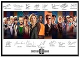 2023/2024 Doctor Who signiert/signierter Druck All Doctors (Dr Who) (A4-Druck, 29,7 x 21 cm)