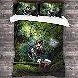 ANSSON Kinder Bettwäsche 135x200cm The Legend of Zelda Bettbezug + 2 Kissenbezug 80x80,Spielfans Mikrofaser Bettwäsche-Sets Fanartikel,Atmungsaktiv (135x200cm, Zelda5)