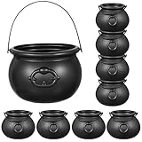 Toyvian 9 Pack Schwarzer Kessel,Halloween Süßigkeiten Eimer Kessel Multi absichtlich Neuheit Candy Holder Pot mit Griff für Halloween, St. Patrick's Day Party Gefällig keiten