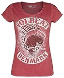 Volbeat Denmark Frauen T-Shirt rot XXL 100% Baumwolle Band-Merch, Bands