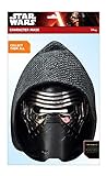 Star Wars - EP7 Kylo Ren Papp Maske, aus hochwertigem Glanzkarton mit Augenlöchern, Gummiband - Größe ca. 30x20 cm