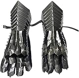 AnNafi Fantasy Stulpenhandschuhe | schwarzes Finish Antik Nazgul SCA Armor Stulpenhandschuhe Eisen | Schwarz handgefertigt Mittelalter | voll funktionsfähige Panzerhandschuhe Krieger Metallhandschuhe