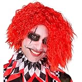 W WIDMANN MILANO Party Fashion - Perücke Killer Clown, grün oder rot, Kunsthaar, Accessoire Horror Clown, Halloween Verkleidung