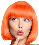 Bob Perücke Wig Cabaret Pagenkopf Pagen Charleston Perücken für Karneval/Fasching & Motto Party - 13 FARBEN (Orange.)