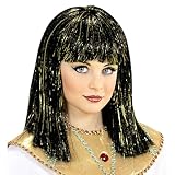 W WIDMANN MILANO Party Fashion 74960 - Kinderperücke Cleopatra, schwarz, mit goldenem Lametta, Ägypterin, Karneval, Mottoparty