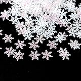 Pack of 600 Snowflakes Decoration Confetti, Schneeflocken Deko Konfetti, Kunstschnee Deko, Glitzerdeko, Silvesterdekoration, Streudeko Weihnachten, Glitzer-Winterdekoration, Streudeko(White)