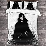 ANSSON Uchiha Itachi Mikrofaser Bettwäsche,Akatsuki Kinder Bettwäsche-Sets,Anime-Fans Geschenk,Sharingan Bettbezug + 2 Kissenbezug (Single 135x200, Itachi3)
