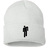 JFAN Strickmütze Damen Unisex Warm Winter Einfarbig Fleece Gefüttert Hip-Hop Ski Skull Cap Geschenke für Freunde Kappe Weiß One Size