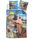 Aymax Naruto Shippuden Wende Bettwäsche Set 135 x 200 cm 100% Baumwolle