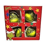The Grinch Weihnachtskugeln zum Aufhängen an den Weihnachtsbaum, 4 Stück