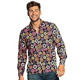 Boland - Hemd Flower Power, für Herren, Shirt, Oberteil, für Erwachsene, Blumenhemd, Hawaiihemd, Hippie, 70er Jahre, Mottoparty, Karneval, Schlagermove, Verkleidung, Kostüm