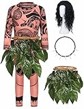 Kinder maui Kostüm Set für Ocean Kostüm Jungen Tattoo T-Shirt Hosen für Karneval Kostüme Geburtstag Outfit UX008M
