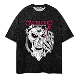 jiminhope Overlord T-Shirt Sommer Herren und Damen Casual Loose Kurzarm Tops Anime Ainz Ooal Gown Cosplay Kostüme