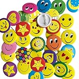40 Stück Smiley Pins Anstecker,Smile Face Anstecker Metall Buttons,Smile Buttons Anstecker, Individuelles Paket Smile Pin für Auszeichnungen Studenten Dekoration der Kostüme,45mm
