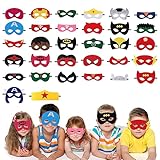 32 Stücke Superhelden-Masken,Kinder Party Masken,Superhelden Maske zum Ausmalen Kinder Papier Superheldenmaske Basteln Kreative Superhero Cosplay Filz Masken,Kindermasken Maske zum Kindergeburtstag
