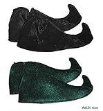 Karneval-Klamotten Schuhe Elfe Weihnachts-Elfen Schuhe Wichtelschuhe Elfenschuhe für Erwachsene grün Weihnachten Karneval Einheitsgröße